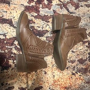 EUC! Not Rated Brown Leather Booties